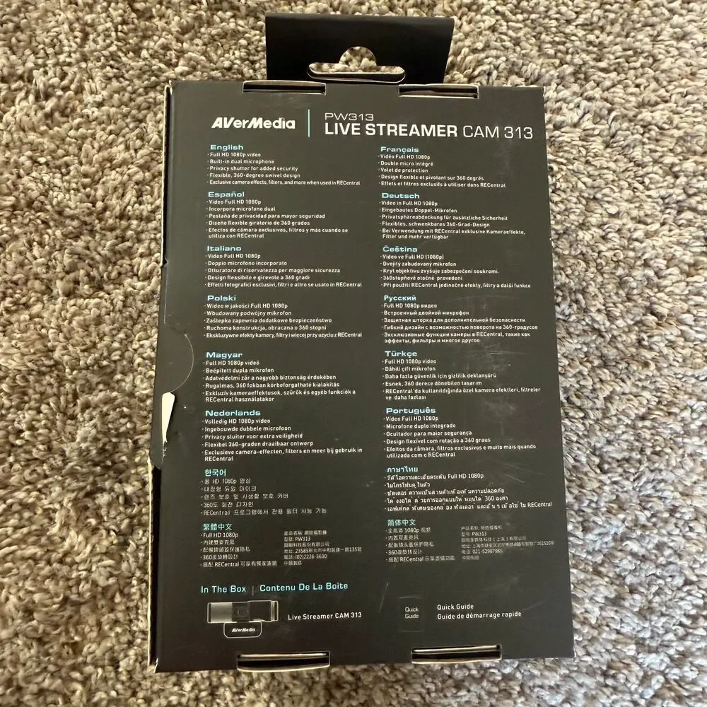 AVerMedia‎ Live Streamer CAM 313 1080p HD Webcam - PW313